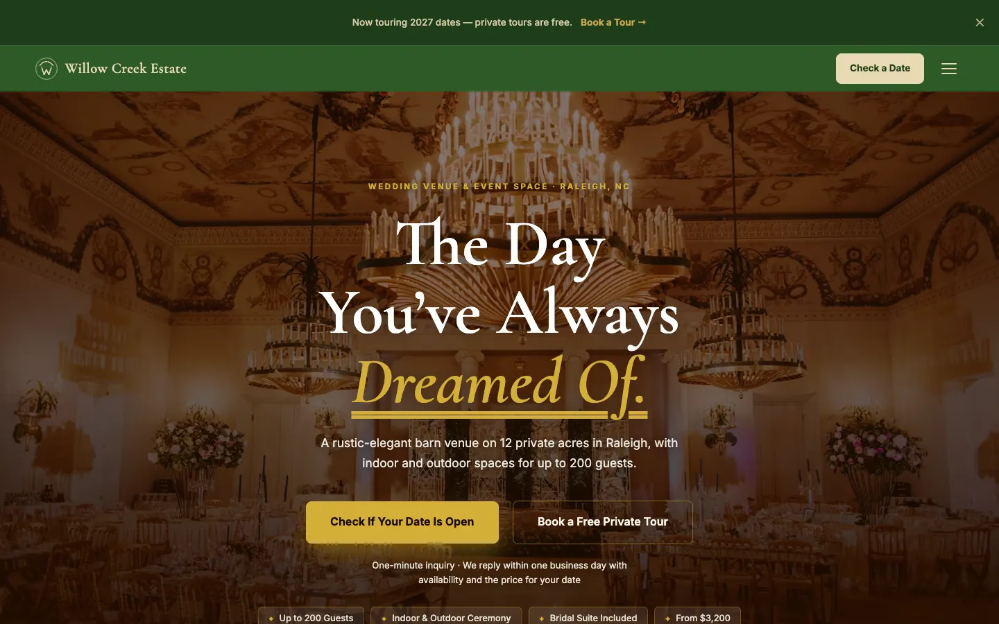 Willow Creek Estate website